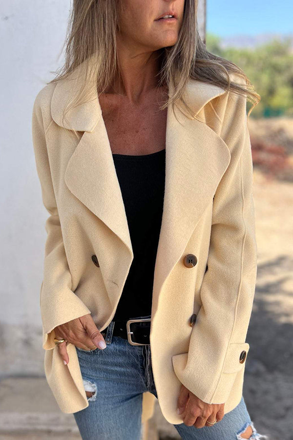 Drune | Farbe Revers Langarm Knopf Freizeitjacke