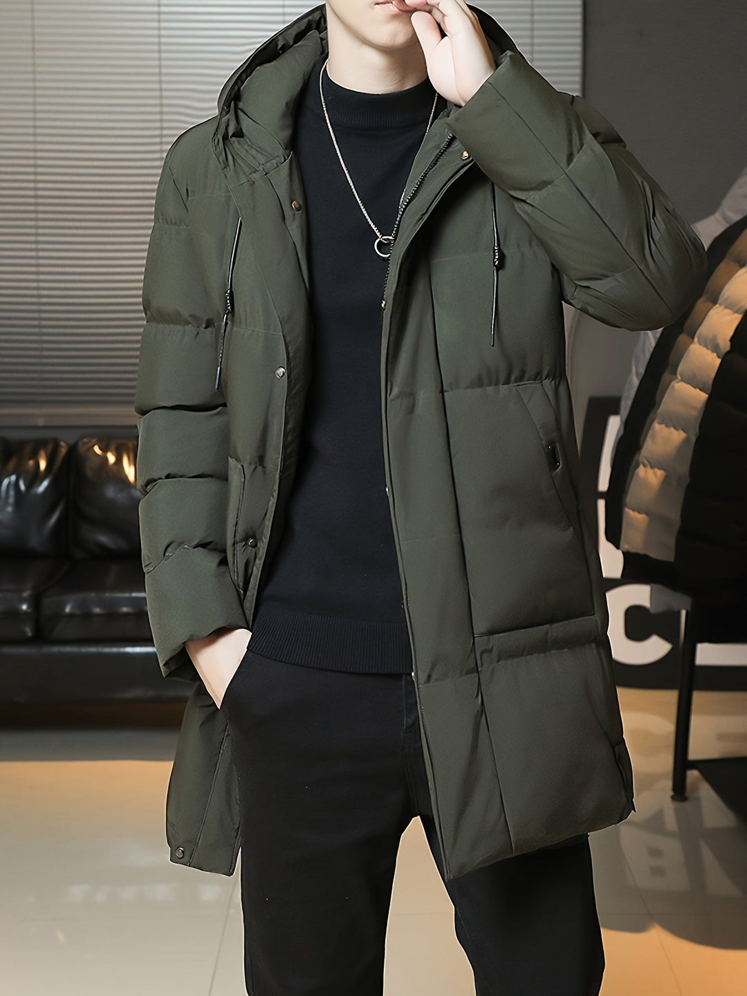 Drune | Kapuzen Reißverschluss Gepolsterte Winterjacke Für Herren - Perfekt für Outdoor-Aktivitäten