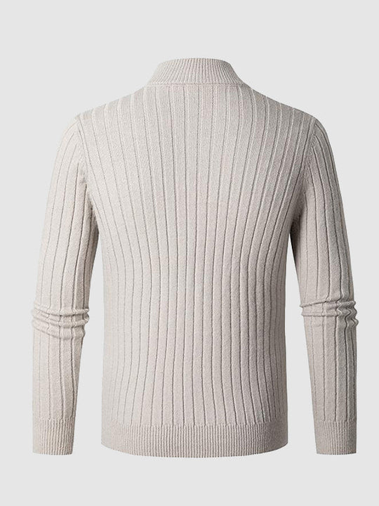 Drune | Herren Freizeitpullover Mit Reißverschluss Aus Kabelstrick