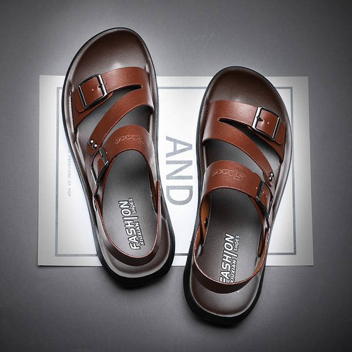 Drune | Sandalen Aus Spaltleder Mit Schnalle
