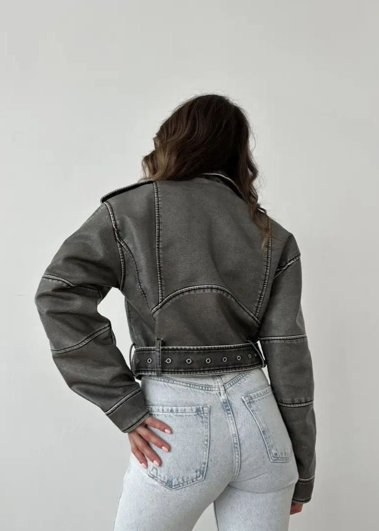 Drune | Kunstleder-Motorradjacke – Vintage Biker-Style
