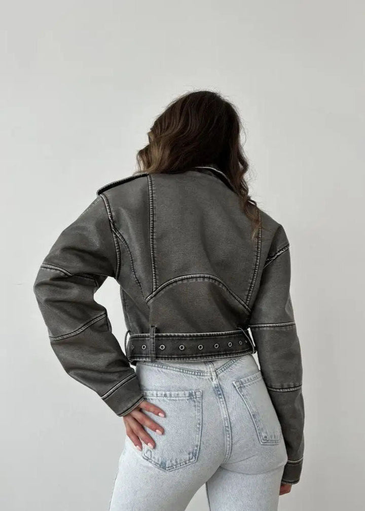 Drune | Kunstleder-Motorradjacke – Vintage Biker-Style