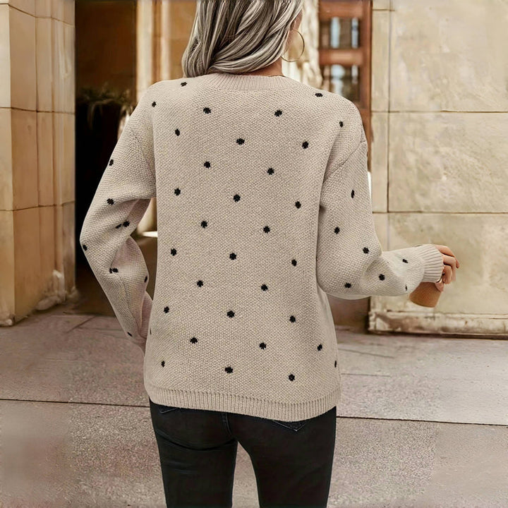 Drune | Pullover - Damen Herbst gepunkteter Strickpullover