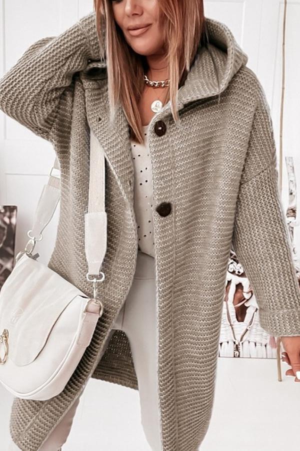 Drune | Strickjacke mit Knopfverschluss und Kapuze