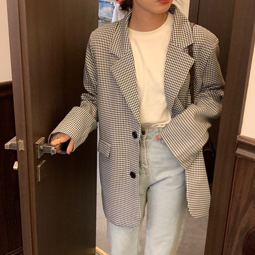 Drune | blazer mit karierter jacke