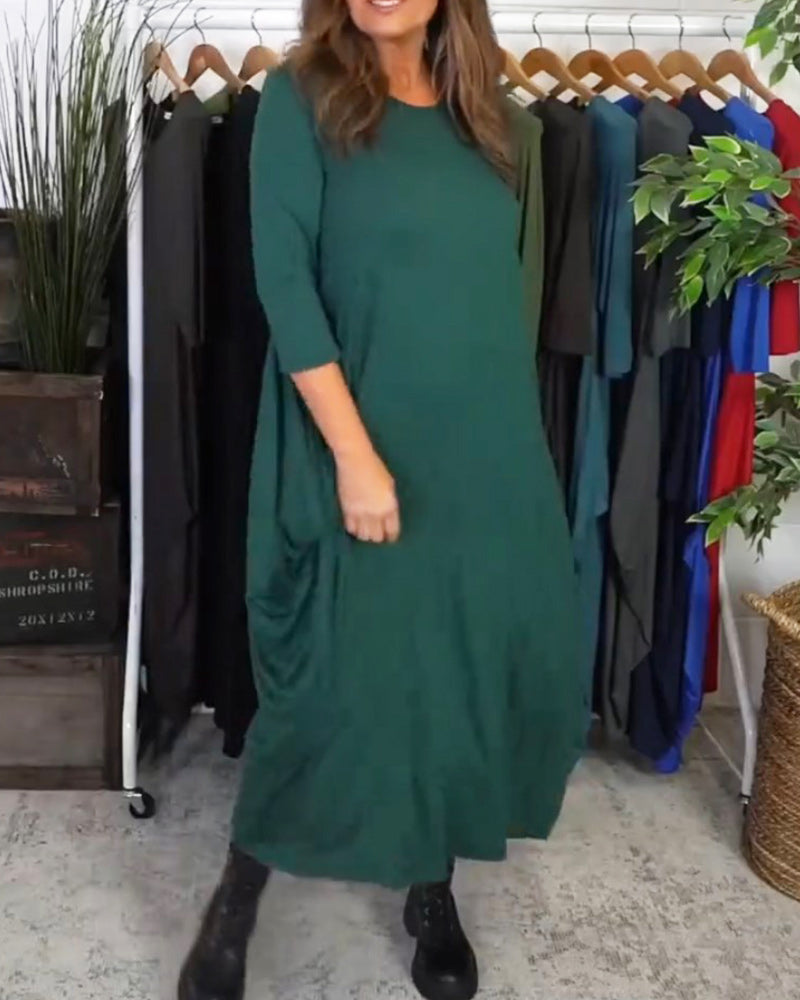Drune | Einfaches Einfarbiges Freizeitkleid