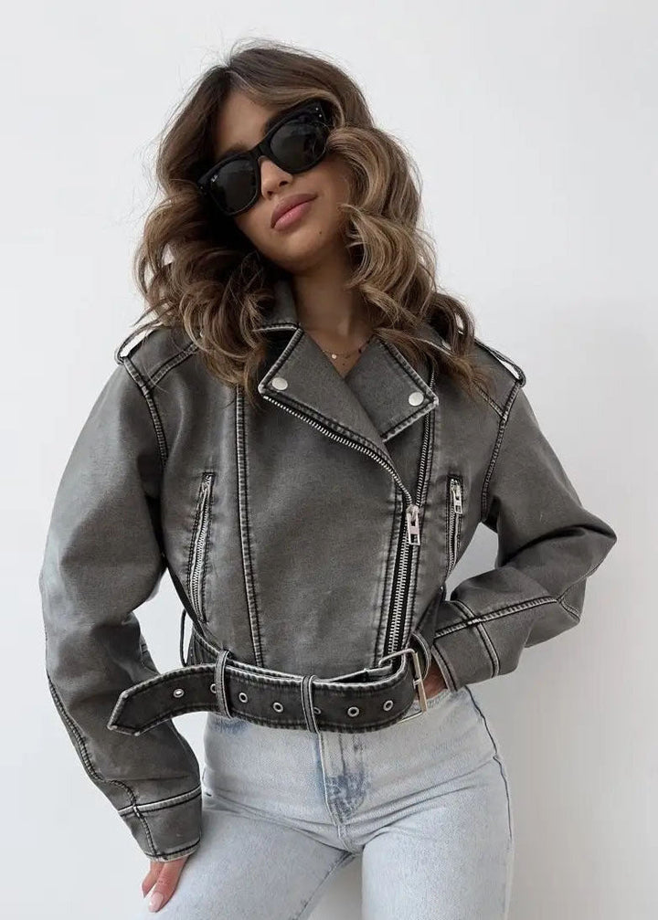Drune | Kunstleder-Motorradjacke – Vintage Biker-Style