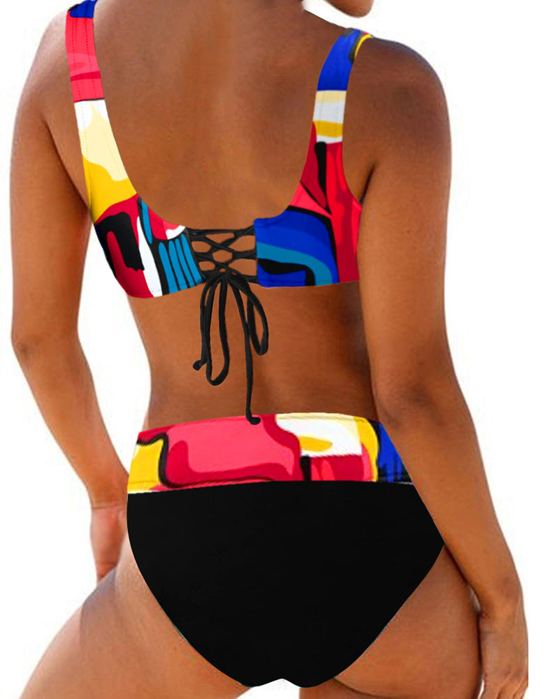 Drune | Bikini Mit Buntem Badeanzug