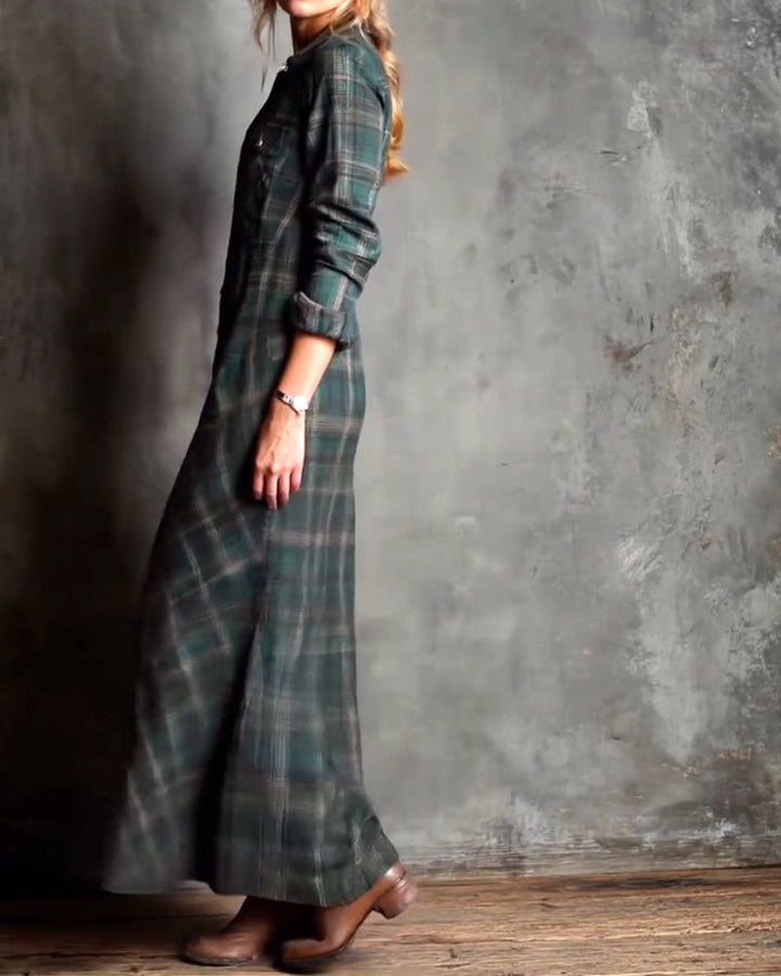 Drune | Kleid mit Revers und Karomuster