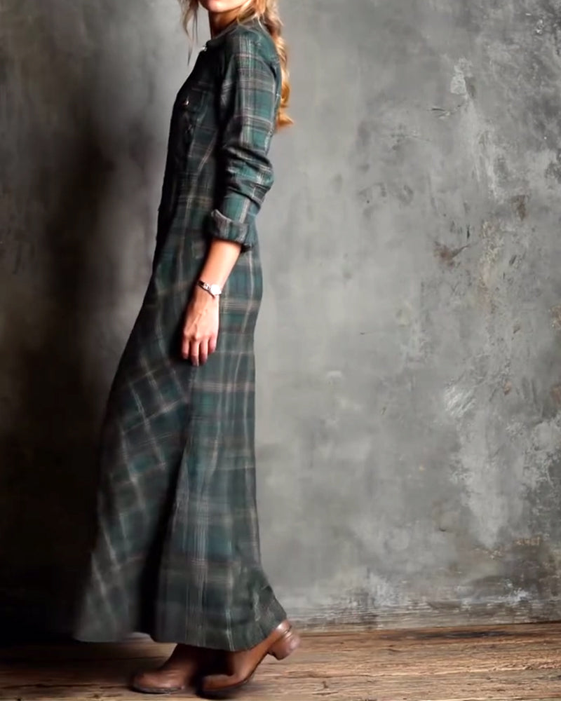 Drune | Kleid mit Revers und Karomuster