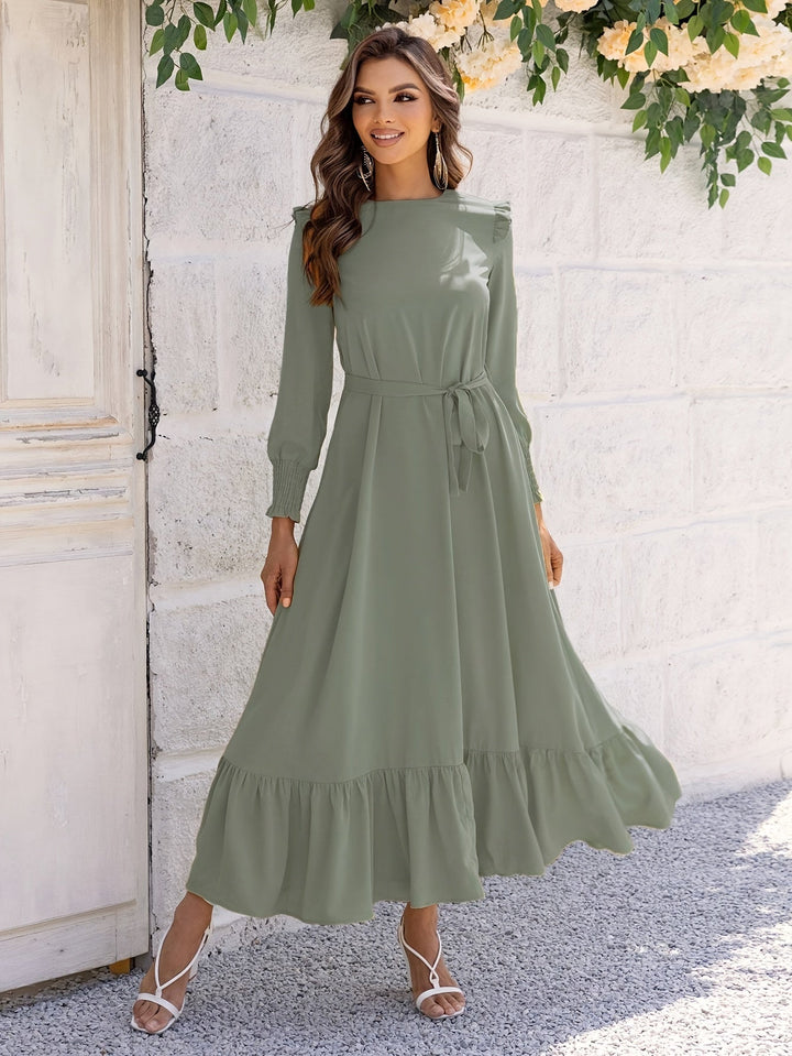 Maxikleid mit Bindegürtel - Leila