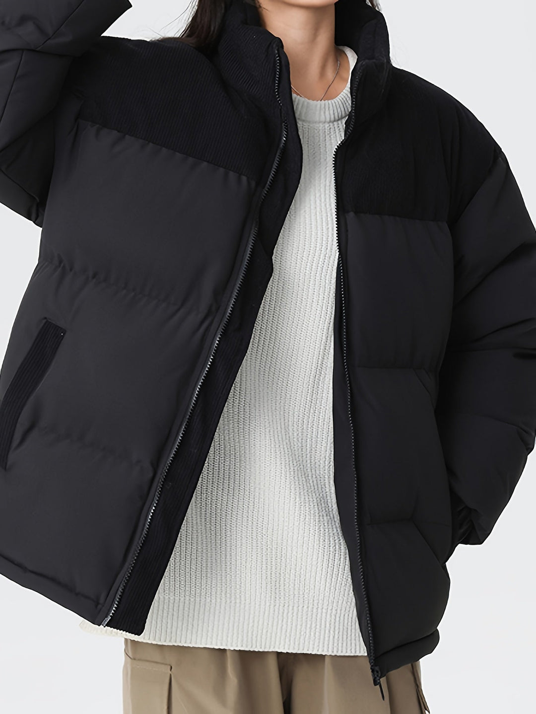 Drune |  Trendige Colorblock Puffer-Winterjacke Für Herren - Perfekt für Outdoor-Aktivitäten