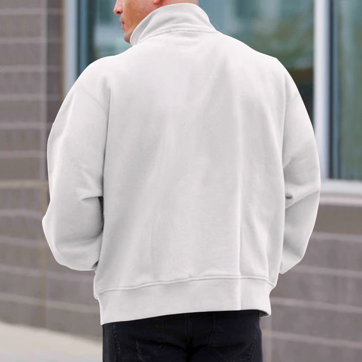 Drune | Pullover mit Halb-Zip Stehkragen