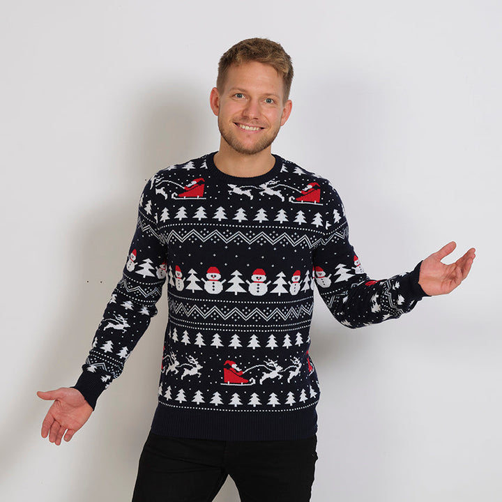 Drune | Der stilvolle Weihnachtspullover Navy - Herren