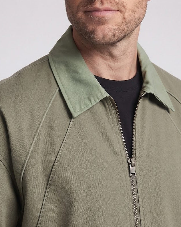 Herren Oversize Bomberjacke mit Kontrastkragen, Eingrifftaschen und Rippbündchen Drune