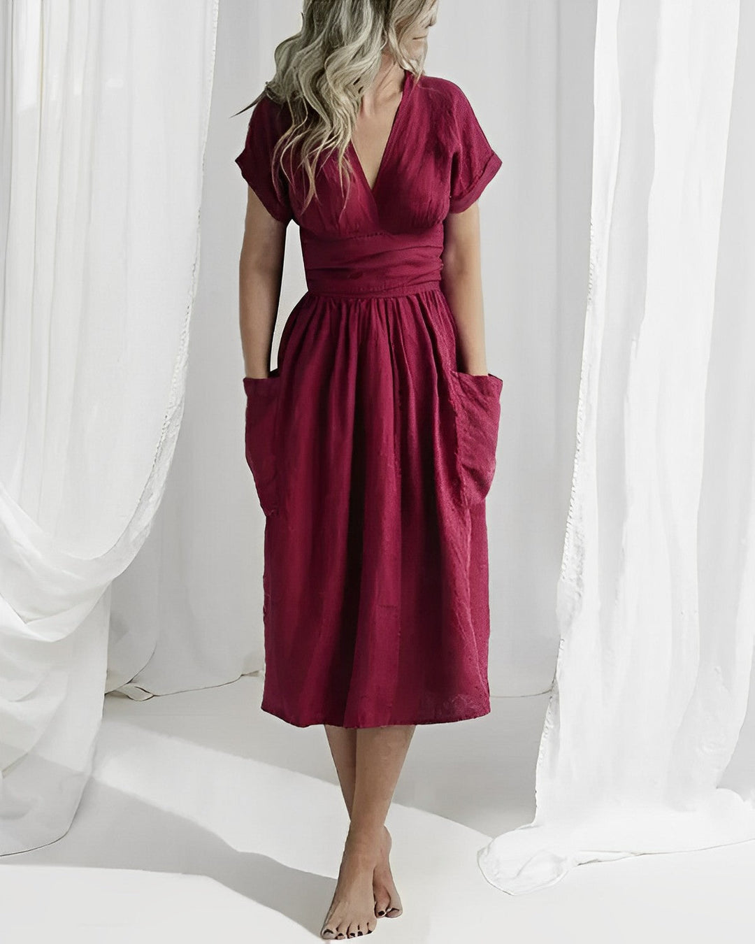 Drune - Strickkleid mit Schnürung und Taschen