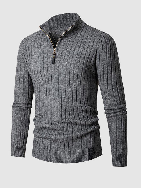 Drune | Herren Freizeitpullover Mit Reißverschluss Aus Kabelstrick