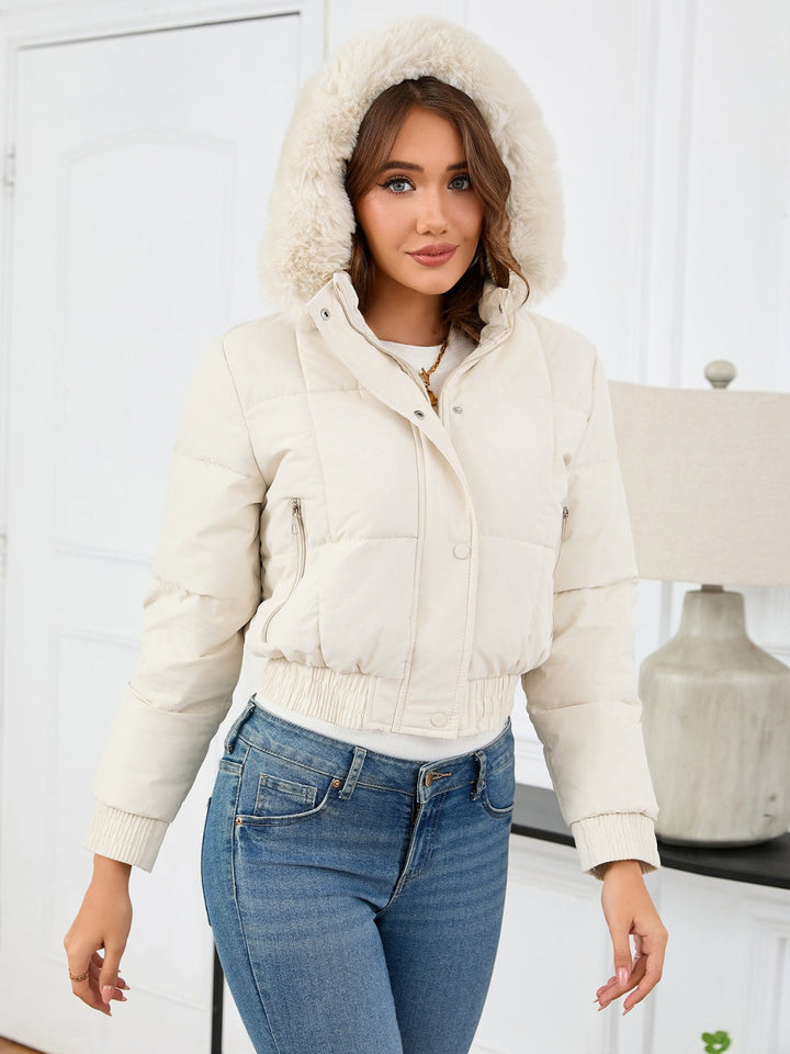 Drune | Wattierte Winterjacke mit Pelzkapuze und Taschen