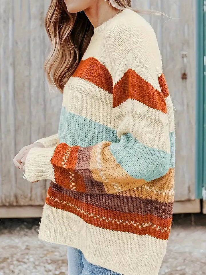 Drune | Gestreifter Strickpullover mit Rundhalsausschnitt