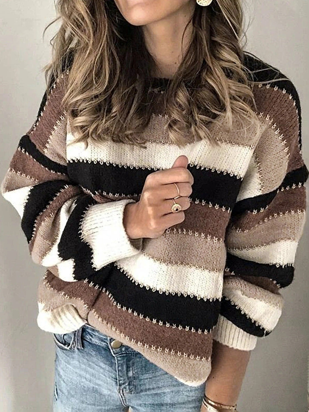Drune | Gestreifter Strickpullover