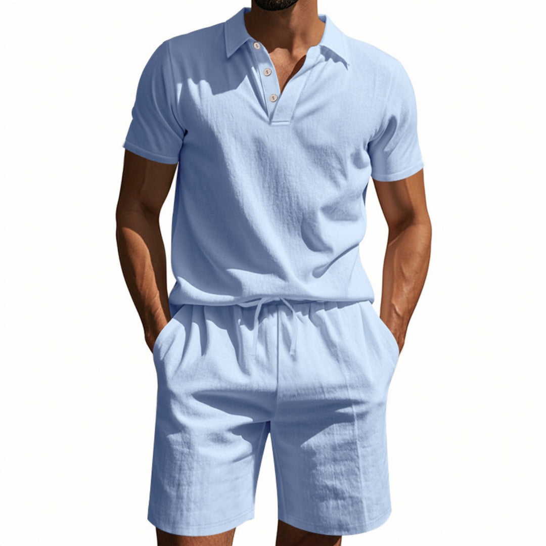 Drune | Kurzärmliges Poloshirt und Shorts Strandanzug