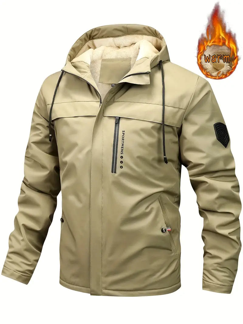 Drune | warme Winterjacke mit Futter aus Leder und Taschen für Herren - Ideal für den Winter