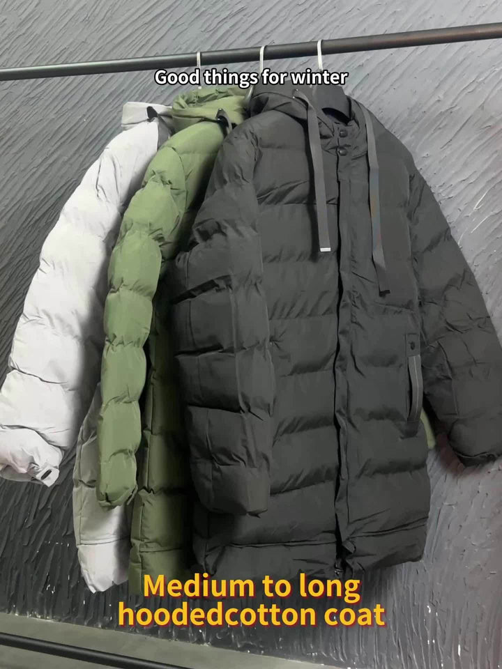 Drune | Lange Gepolsterte Kapuzen Puffer Winterjacke Für Herren - Perfekt für Outdoor-Aktivitäten