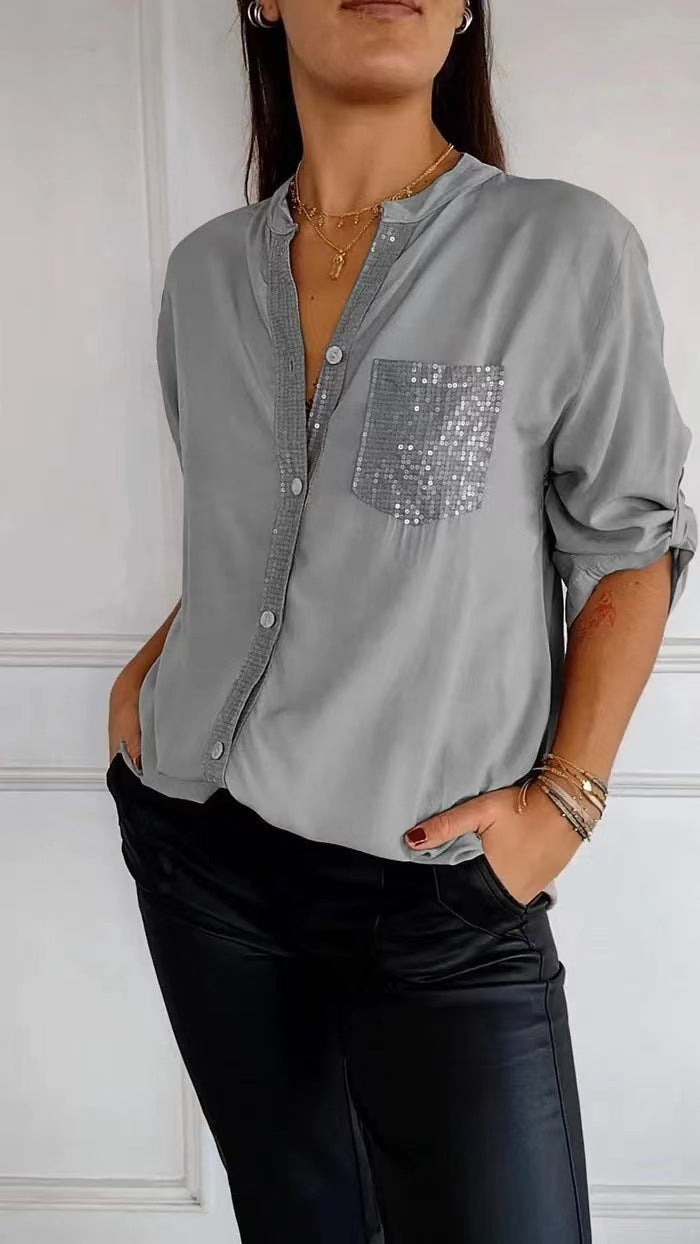 Drune | Glitzerbluse Mit Paillettentasche