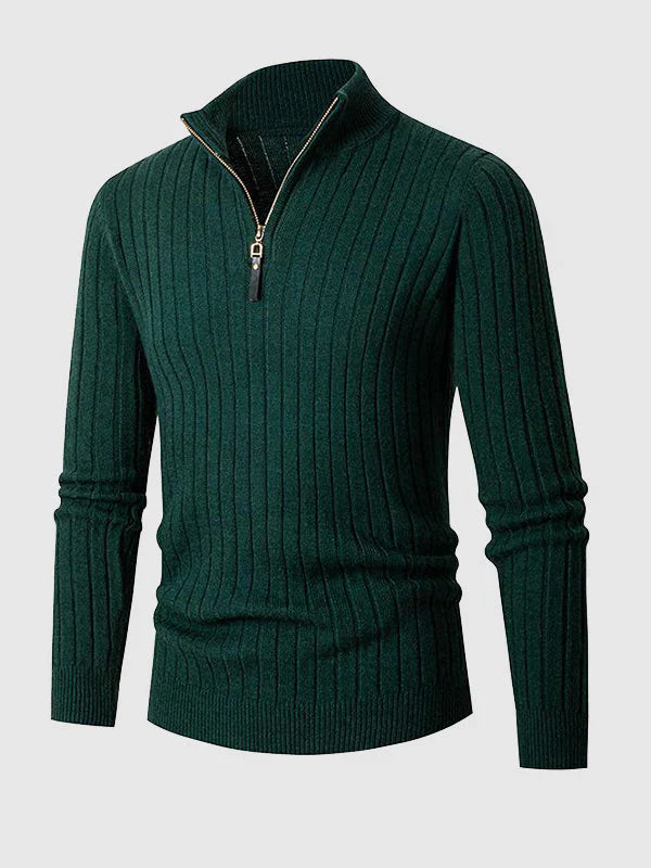 Drune | Herren Freizeitpullover Mit Reißverschluss Aus Kabelstrick