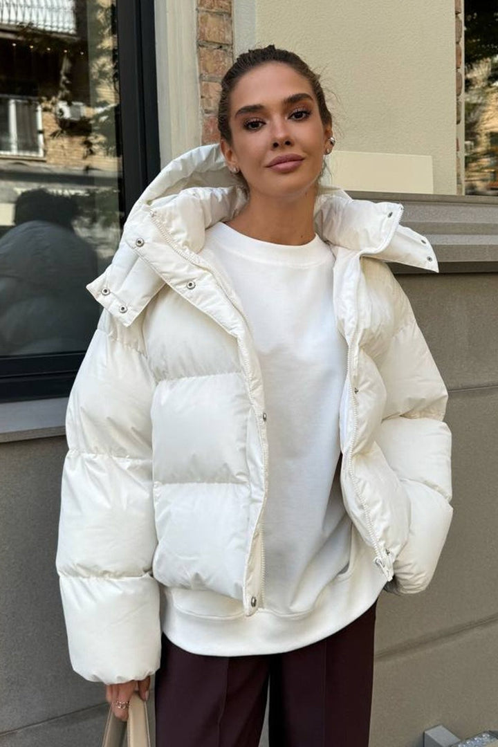 Drune | Passform Gekürzte Kapuzenpuffjacke