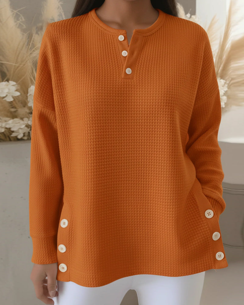 Drune | Sweatshirt Im Waffelmuster Lässig