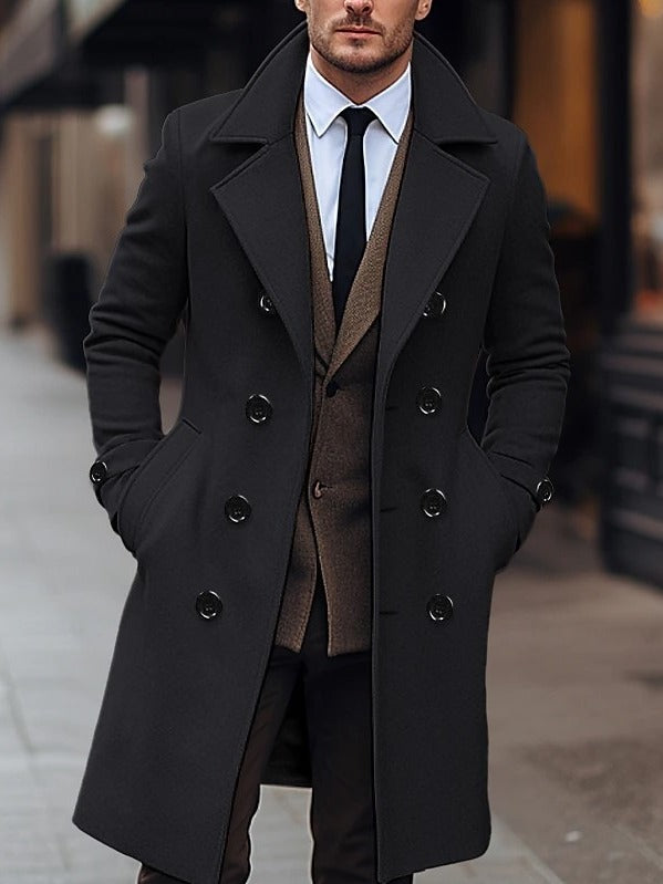 Drune | Herren Wollmantel für Herbst und Winter – Doppelreihig und Lang