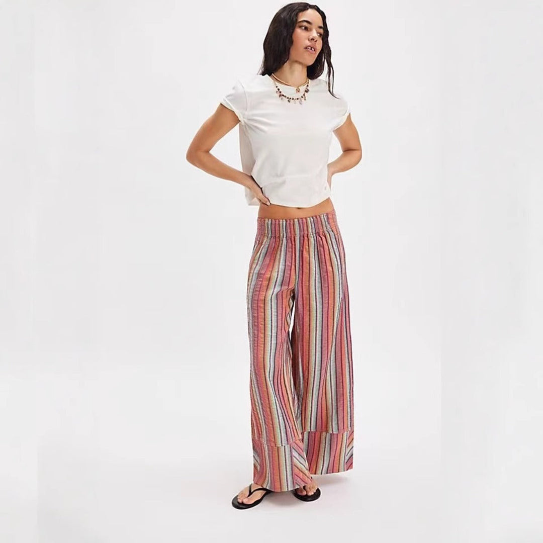 Drune | Gestreifte Hose mit weitem Bein