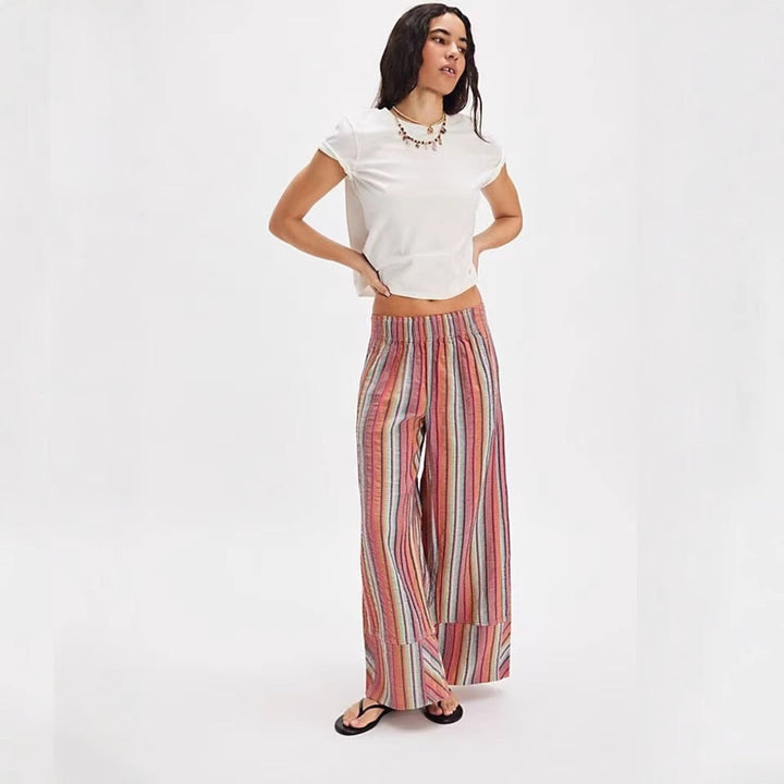 Drune | Gestreifte Hose mit weitem Bein