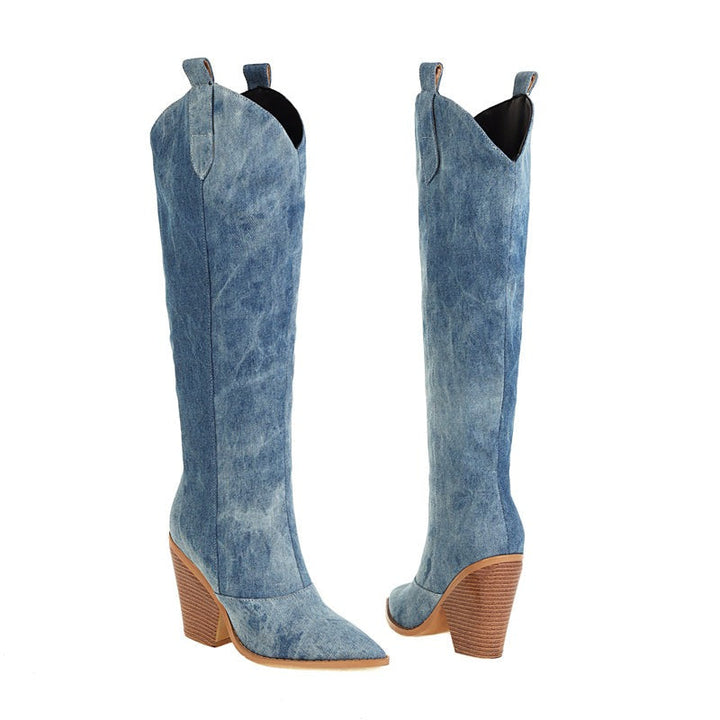 Drune | Denim Cowboy Stiefel