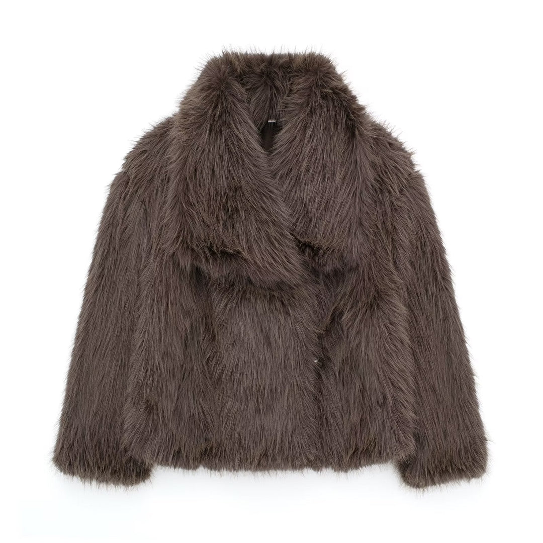 Drune - Damen Herbst, Winter Pelz Mantel Imitation