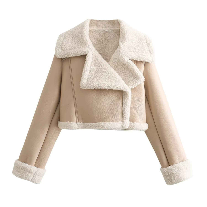 Drune | Damenkurzjacke mit Warmem Teddy Futter