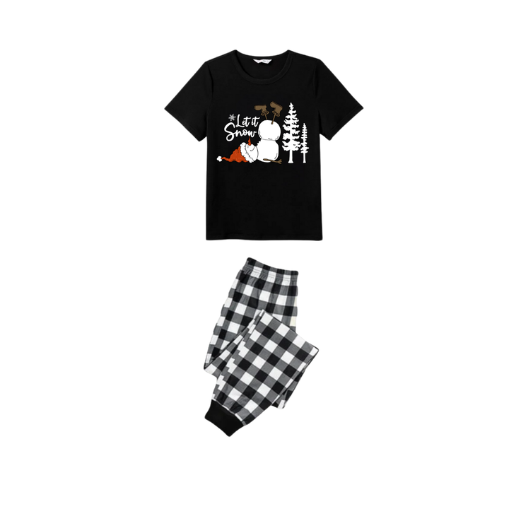 Drune | Lassen Sie den Schnee Schneemann Paar Weihnachts-Pyjama-Set