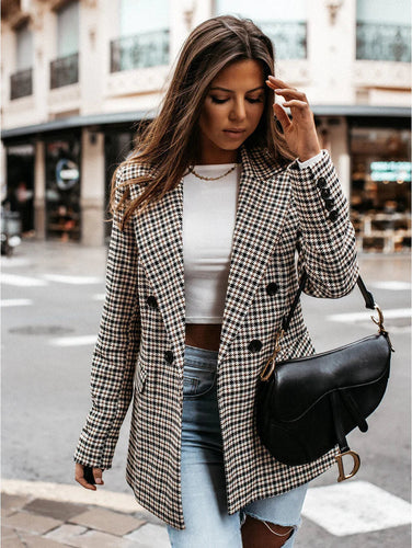Drune | Klassischer karierten Blazer für Frauen, bequem und stilvoll
