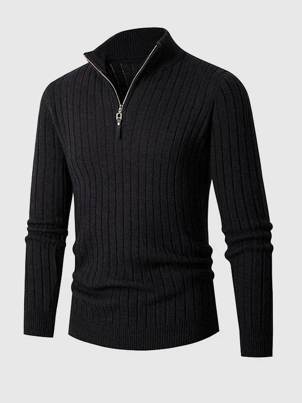 Drune | Herren Freizeitpullover Mit Reißverschluss Aus Kabelstrick