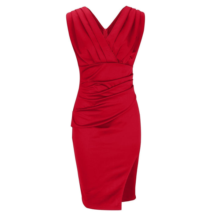 Drune | V-Ausschnitt Kleid mit Schlitz