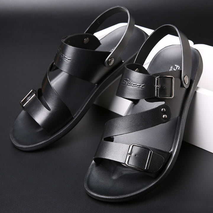 Drune | Sandalen Aus Spaltleder Mit Schnalle