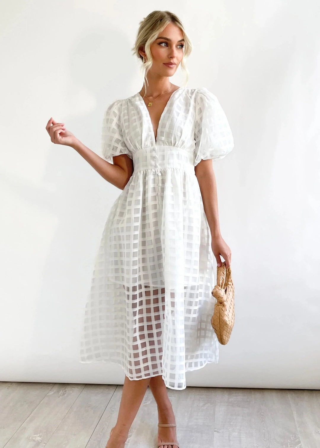 Drune | Midikleid mit Puffärmeln