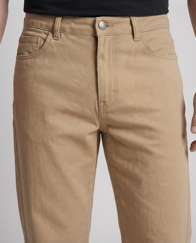 Herren hochtaillierte weite Jeanshose aus Baumwolle Drune