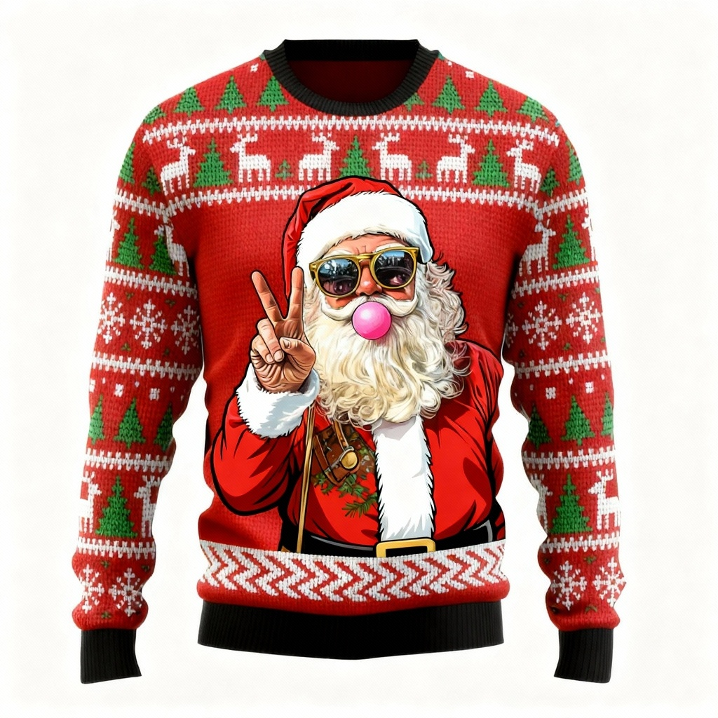 Drune | Santa-Muster-Design-Pullover - Ugly & Cozy Unisex Pullover