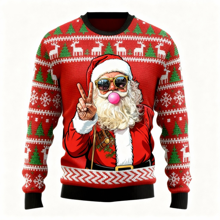 Drune | Santa-Muster-Design-Pullover - Ugly & Cozy Unisex Pullover