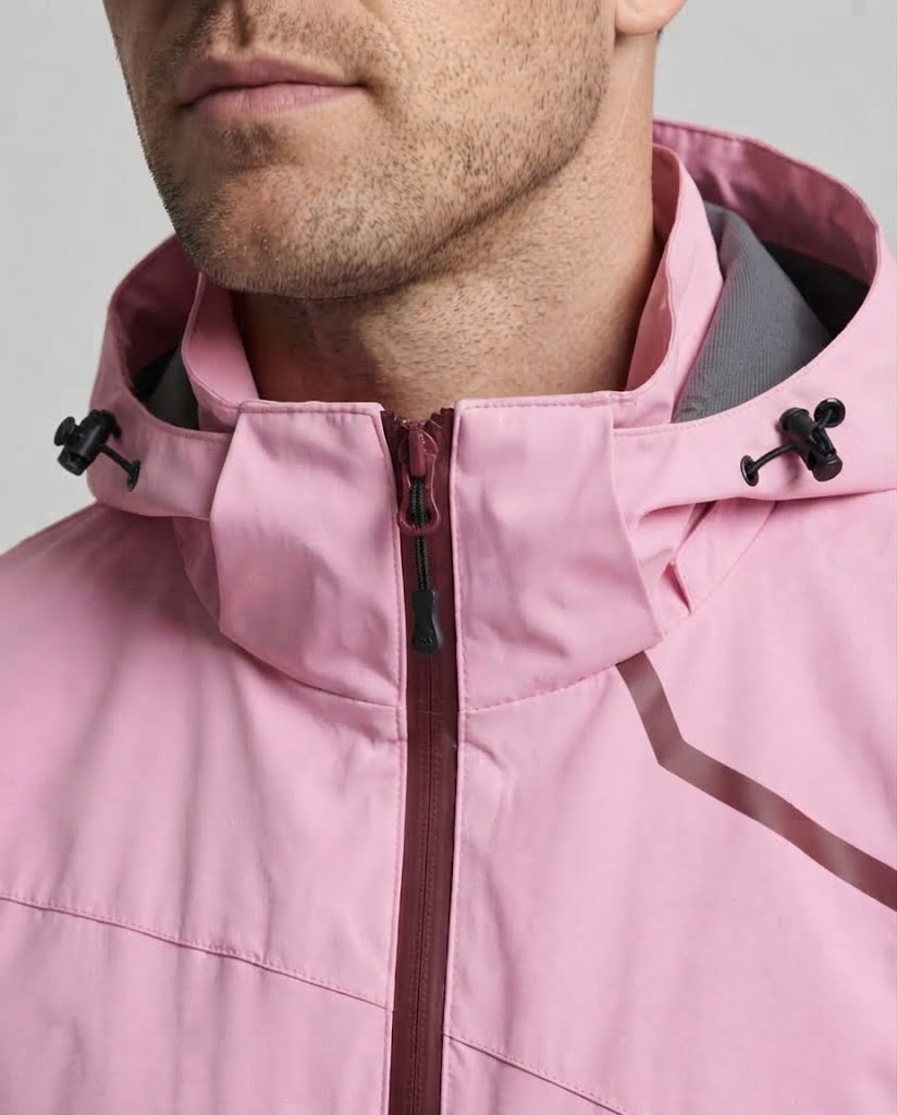 Herren Leichte Wasserdichte Outdoor-Jacke mit Kapuze und Winddichter Membran Drune