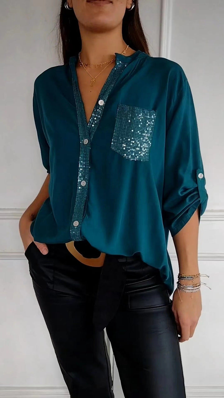 Drune | Glitzerbluse Mit Paillettentasche