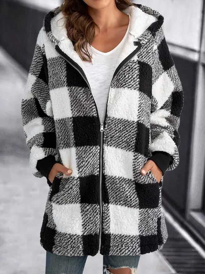 Drune | Karo-Hoodie-Jacke Für Frauen
