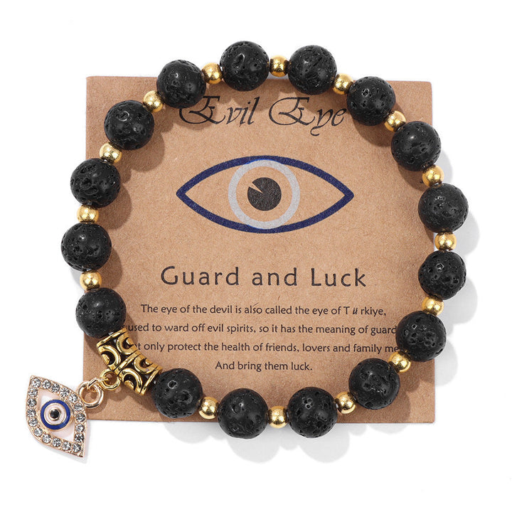 Drune | Glückliches Türkisches Böses Augen Anhänger Perlenarmband